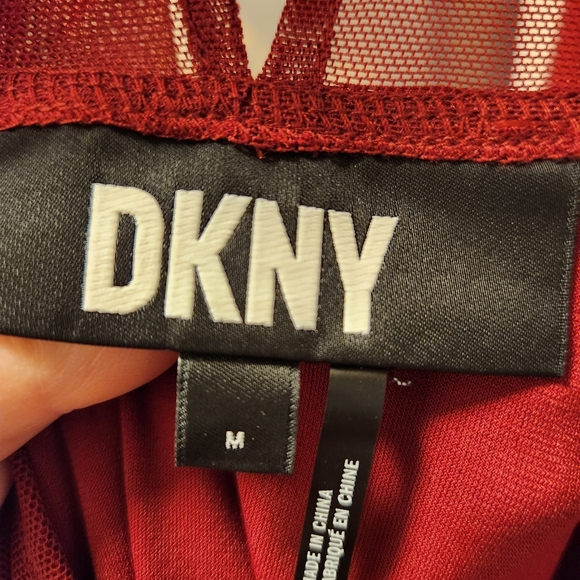 DKNY Mesh Overlay Maxi Halter Dress with Shorter Lining - Picture 4 of 11